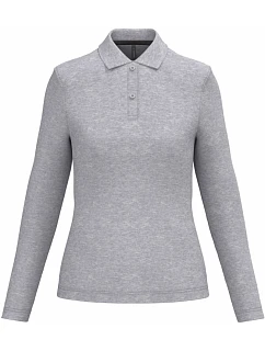 K 244 Dámské piqué polo s dlouhým rukávem model 22507045 oxford grey - Kariban