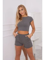 Bavlněná souprava s kraťasy grafitová Bavlněná souprava s kraťasy grafitová