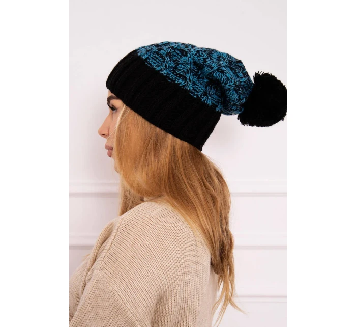 Milano fleecová čepice K203 tyrkysová melange+černá