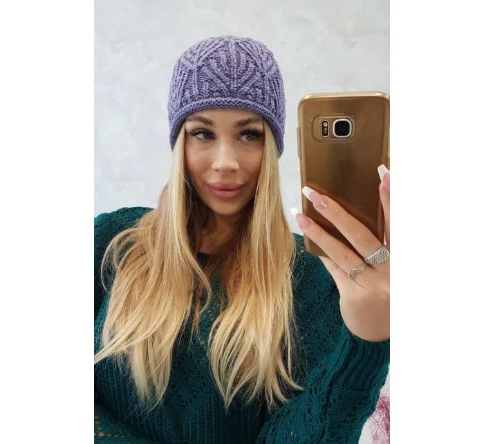 Dámská čepice Leaves K245 fialová