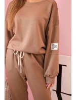 Komplet teplákové + kalhoty máslová látka velbloud Komplet teplákové + kalhoty máslová látka velbloud