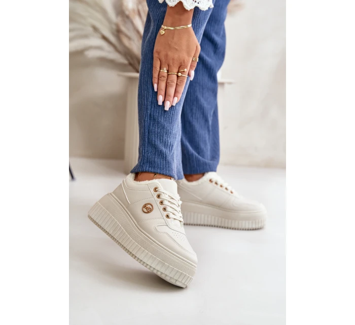 Sneakersy Sportovní Boty Dámské Zateplené Na Masivní Podešvi Béžové Verissha Sneakersy Sportovní Boty Dámské Zateplené Na Masivní Podešvi Béžové Verissha