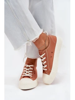 Dámské textilní tenisky na platformě Big Star RR274778 Oranžové