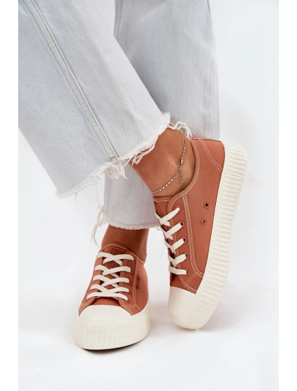 Dámské textilní tenisky na platformě Big Star RR274778 Oranžové Dámské textilní tenisky na platformě Big Star RR274778 Oranžové