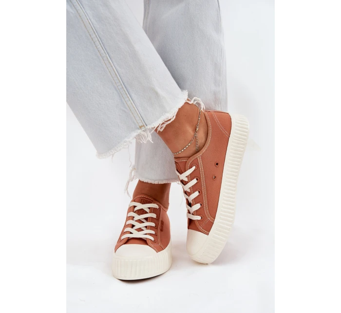 Dámské textilní tenisky na platformě Big Star RR274778 Oranžové Dámské textilní tenisky na platformě Big Star RR274778 Oranžové