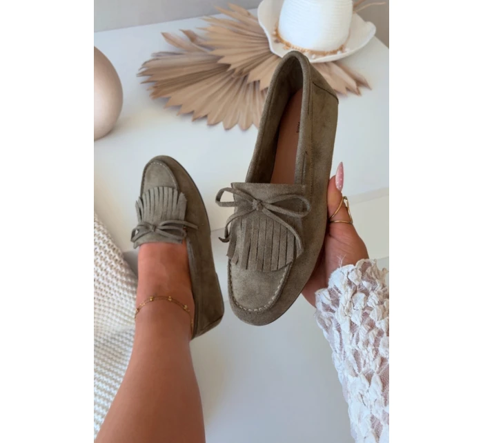 Dámské mokasíny s třásněmi zelené Janelisse Dámské mokasíny s třásněmi zelené Janelisse