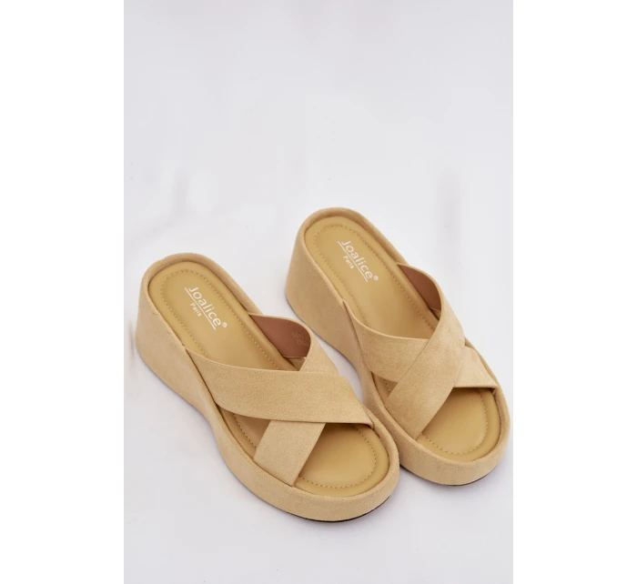 Dámské pantofle na platformě z žluté model 21919321 - Boto