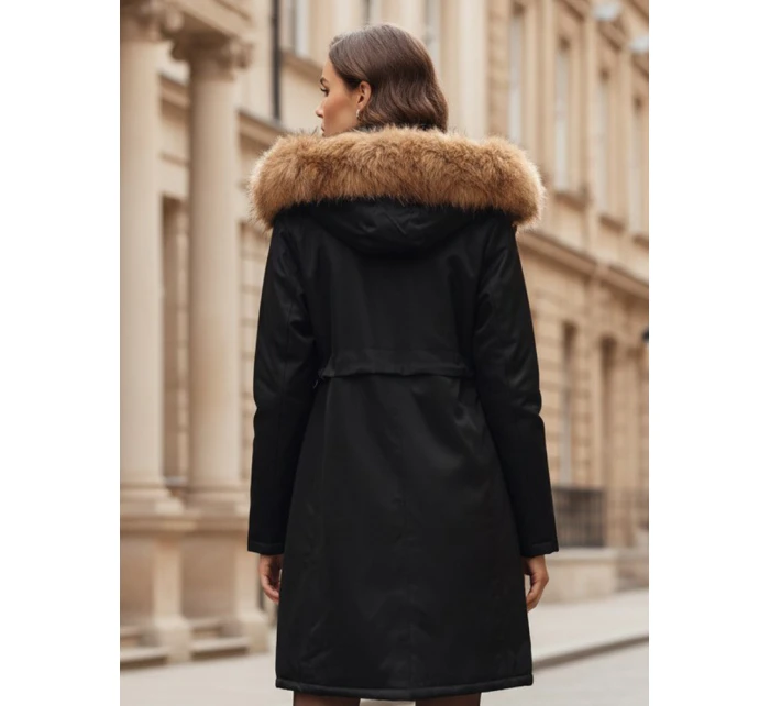 Dámská zimní bunda parka s kožešinou černá FashionStreet TY5110