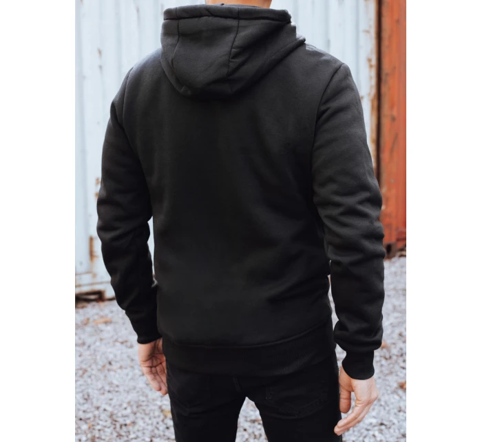 Pánská zateplená mikina s kapucí černá FashionStreet BX5918 Pánská zateplená mikina s kapucí černá FashionStreet BX5918