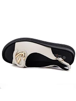 Dámské kožené sandály na platformě béžové S.Barski 61-6047