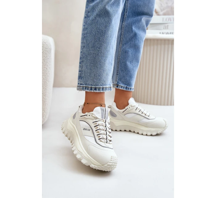 Dámské Kožené Tenisky Na Platformě Big Star model 21671508 HIPOLY SYSTEM Bílé - Big Star Shoes Dámské Kožené Tenisky Na Platformě Big Star model 21671508 HIPOLY SYSTEM Bílé - Big Star Shoes