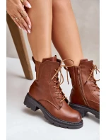 Zateplené Kotníkové Boty Workery Na Zip Hnědé Leairae Zateplené Kotníkové Boty Workery Na Zip Hnědé Leairae