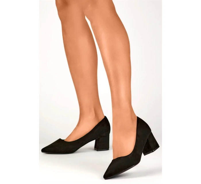 Dámské lodičky na sloupek podpatku KJ-10 / 203053 Černá - Soon Her