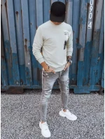 Pánská béžová mikina s potiskem FashionStreet BX5373