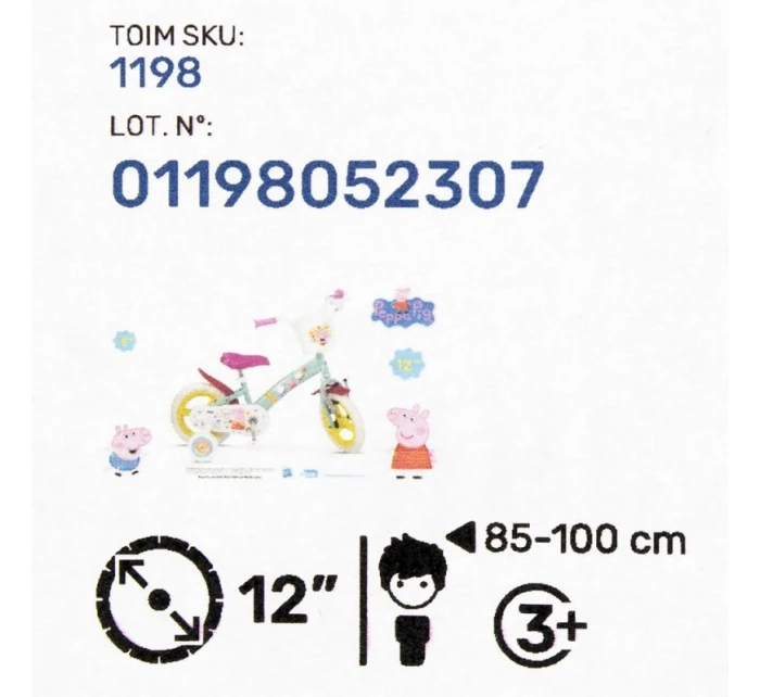 Dětské kolo 12" Peppa Pig zelené 1198 Dětské kolo 12" Peppa Pig zelené 1198
