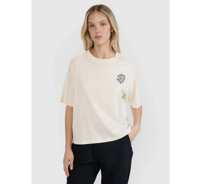 Dámské tričko oversize s potiskem 4F 4FWSS25TTSHF1993-11S Dámské tričko oversize s potiskem 4F 4FWSS25TTSHF1993-11S