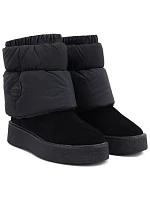 Černé kožené sněhové boty na platformě model 22348435 - Big Star Černé kožené sněhové boty na platformě model 22348435 - Big Star