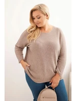 Dámský svetr plus size s lodičkovým výstřihem fango