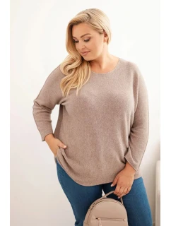 Dámský svetr plus size s lodičkovým výstřihem fango