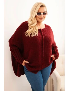 Svetr dámský Plus Size z model 21321808 s volným střihem a rukávem 3/4 fango - K-Fashion
