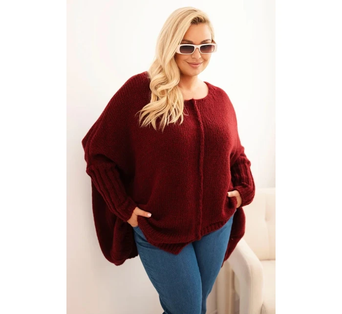 Svetr dámský Plus Size z model 21321808 s volným střihem a rukávem 3/4 fango - K-Fashion