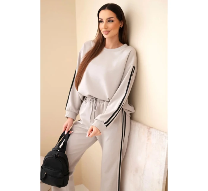 Dámský viskózový komplet v model 22011688 provedení s lampasy fango - K-Fashion