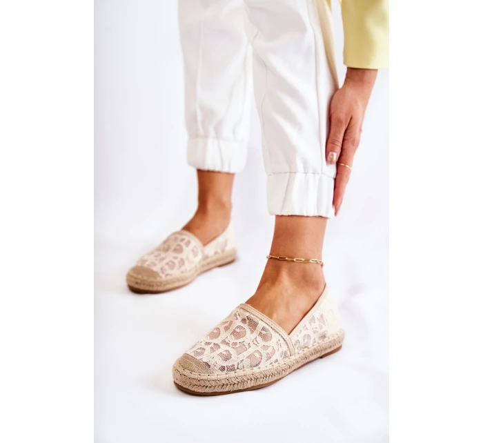 Klasické dámské espadrilky prolamované béžové model 21588402 - S.Barski
