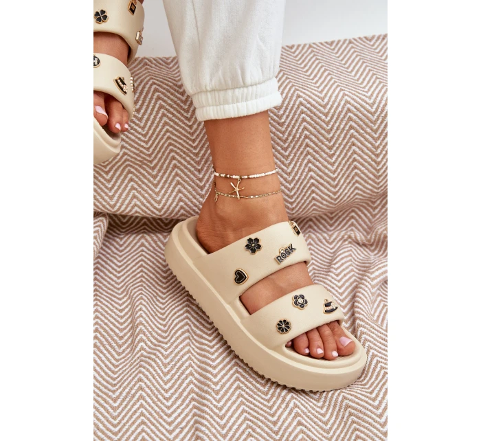 Dámské Pěnové Pantofle S Dekoracemi Béžové Ravanala Dámské Pěnové Pantofle S Dekoracemi Béžové Ravanala