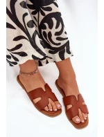 Dámské Ploché Pantofle S Výřezy Camel Salyra Dámské Ploché Pantofle S Výřezy Camel Salyra