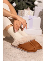 Dámské pantofle s kožíškem Camel model 21772648 - Boto Dámské pantofle s kožíškem Camel model 21772648 - Boto