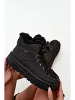 Dámské zimní boty na šněrování s kožíškem Big Star model 22539767 Černé - Big Star Shoes Dámské zimní boty na šněrování s kožíškem Big Star model 22539767 Černé - Big Star Shoes
