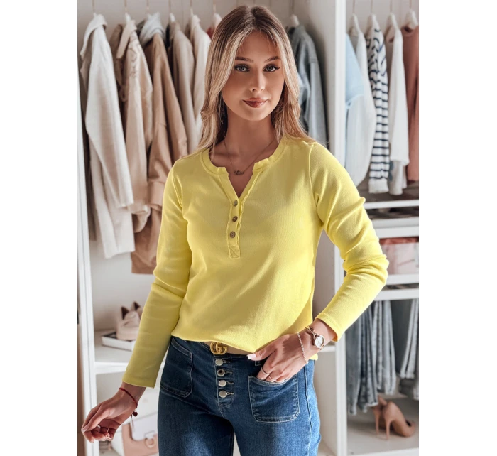 Dámské tričko s dlouhým rukávem FELORIA žlutá FashionStreet RY2778