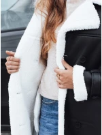 Dámský zimní kabát CHICFROST dlouhý černý kožený FashionStreet TY4991