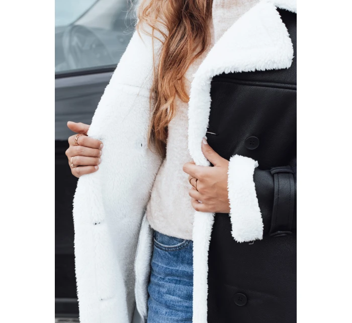 Dámský zimní kabát CHICFROST dlouhý černý kožený FashionStreet TY4991