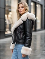 Dámská kožená bunda ramones s kožešinou černá Dstreet model 21995170 - FashionStreet Dámská kožená bunda ramones s kožešinou černá Dstreet model 21995170 - FashionStreet