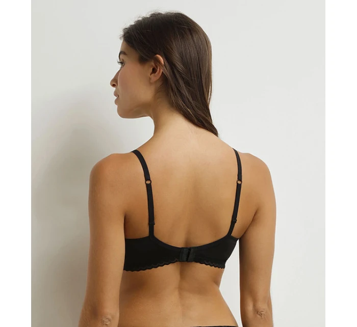 Dámská krajková podprsenka s kosticí DIM DAILY MICRO FOULARD BRA - DIM - černá Dámská krajková podprsenka s kosticí DIM DAILY MICRO FOULARD BRA - DIM - černá