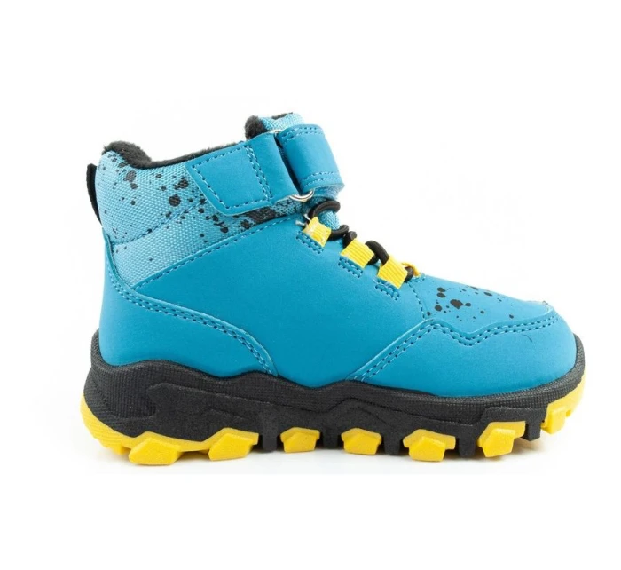 model 21420770 dětské zimní kotníkové boty zateplené nepromokavé modré - Leomil