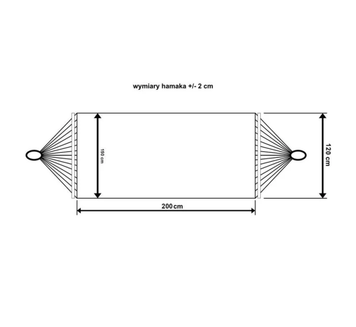 ZAHRADNÍ HOUPACÍ SÍŤ PRO 2 OSOBY 200X150CM S TYČÍ A STŘAPCEM MIAMI NATURA JUNGLE
