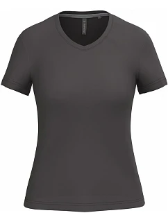 Kariban K 381 Dámské tričko s výstřihem do V 20.K381 dark grey