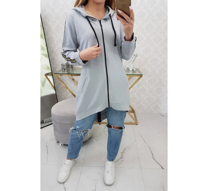 Mikina se zipem na zádech šedá