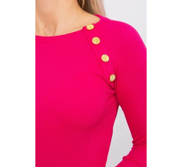 Šaty s ozdobnými knoflíky fuchsiové barvy Šaty s ozdobnými knoflíky fuchsiové barvy