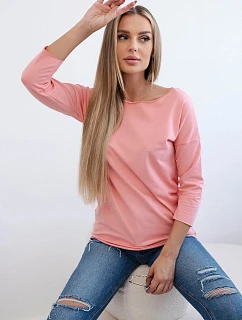 Dámská blůza s lodičkovým výstřihem meruňková