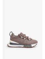 Semišové dámské sneakersy na platformě s tlustým šněrováním Artiker 54C1463 šedé Semišové dámské sneakersy na platformě s tlustým šněrováním Artiker 54C1463 šedé