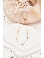 Ženský náhrdelník s květinami z chirurgické oceli zlatý Ženský náhrdelník s květinami z chirurgické oceli zlatý