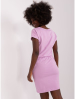 Světle fialové teplákové šaty s aplikací