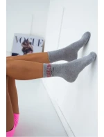 Skarpetki Damskie Z Napisem Brooklyn Szare Skarpetki Damskie Z Napisem Brooklyn Szare