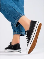Trendy tenisky černé dámské bez podpatku Trendy tenisky černé dámské bez podpatku