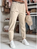 Dámské kalhoty chinos s páskem RELCIX light beige FashionStreet UY2585