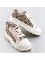 Světle béžové tenisky s vyšší podrážkou model 17229028 Světle béžové tenisky s vyšší podrážkou model 17229028