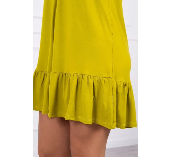 Šaty s tenkými pásky z kiwi